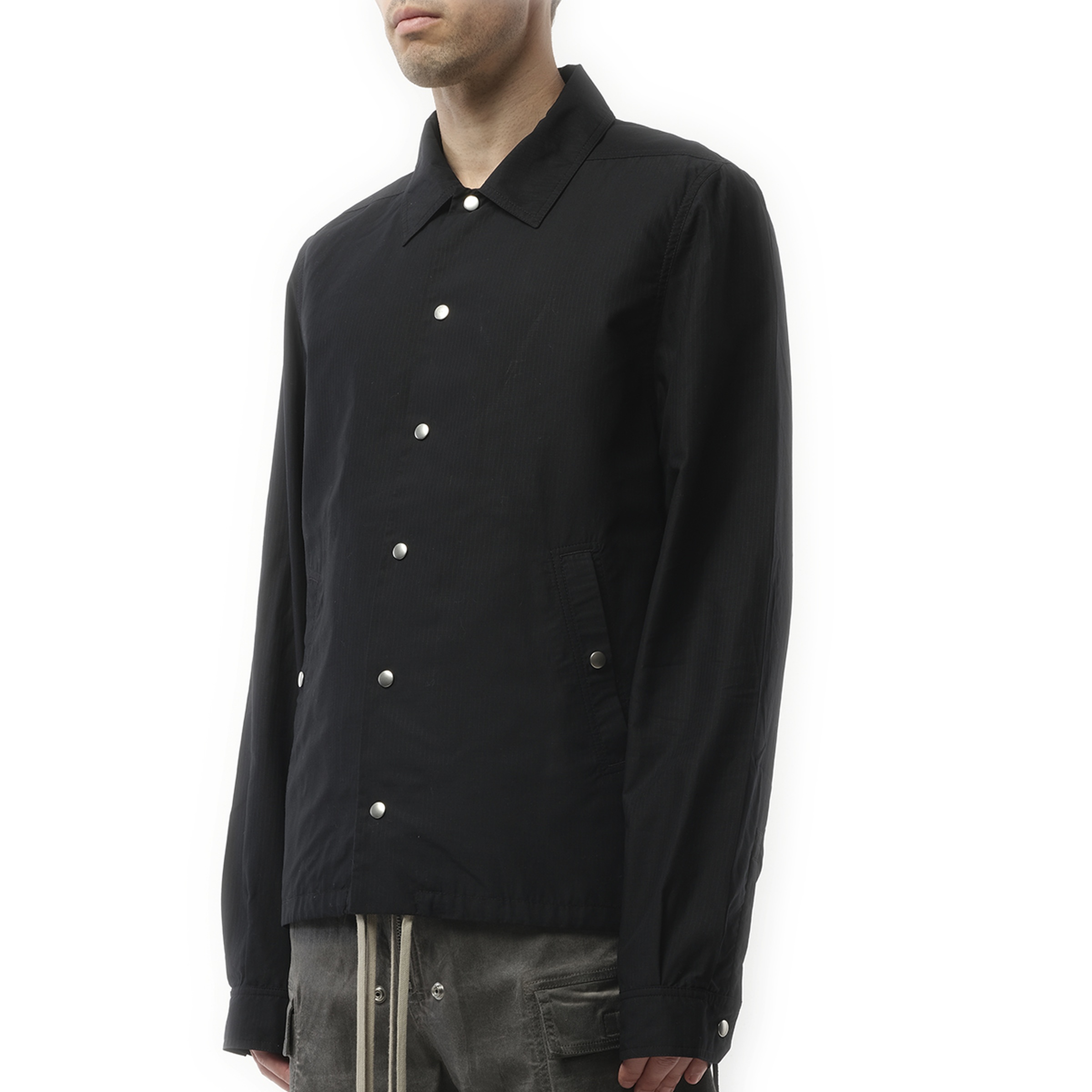 Snapfront Nylon Jacket in Black - 5
