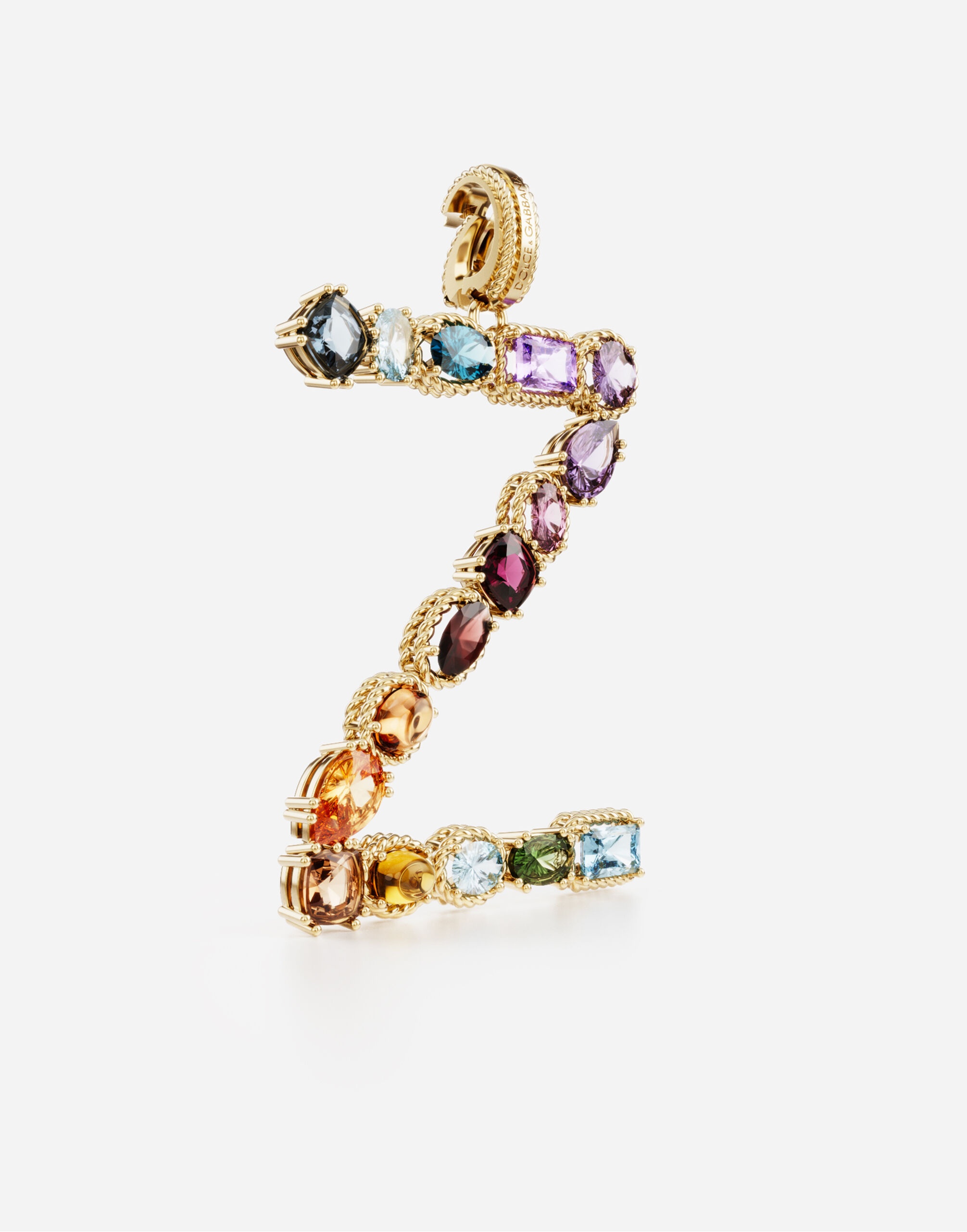 Charm Z Lettering 18-carat yellow gold and multicolored gems - 2