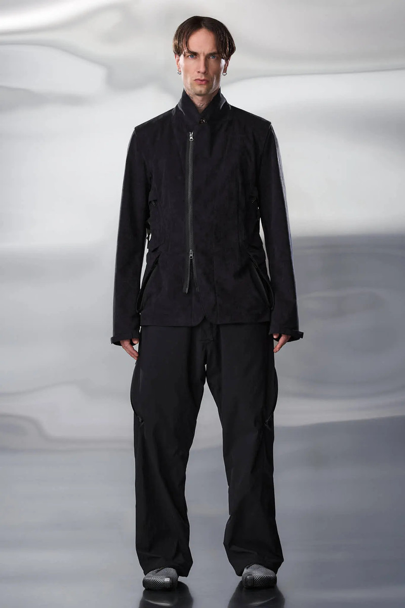 J29-TO Scrim Laced Ultra-Microfiber Blazer Black 13