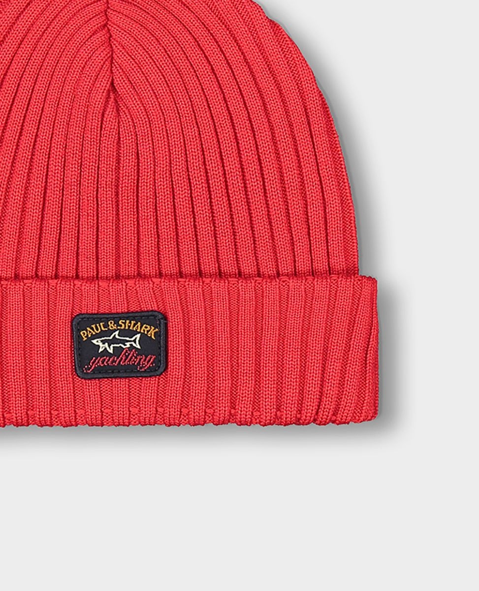 Ribbed wool beanie with iconic badge - 3