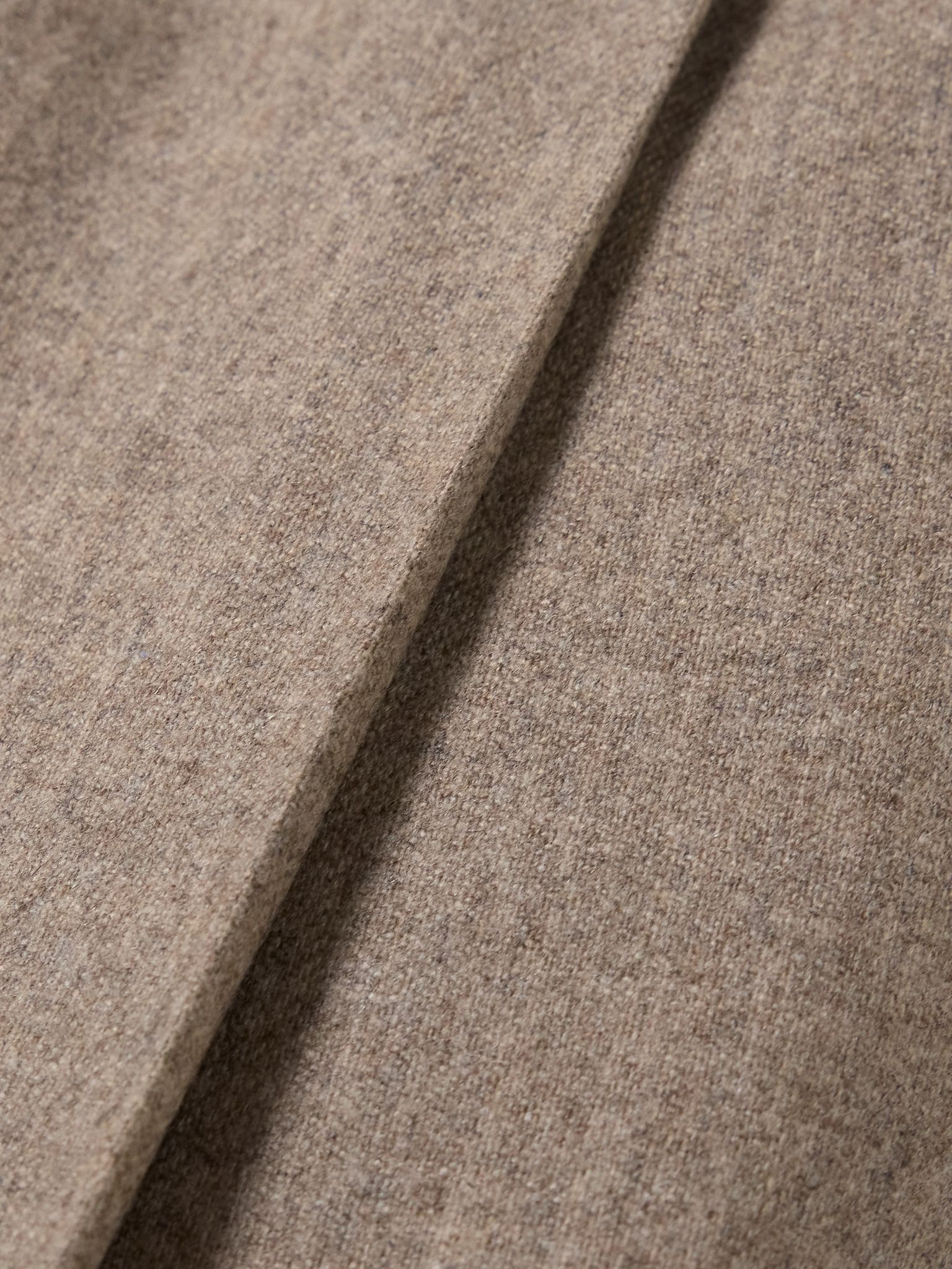 Stretch jacquard-trimmed pleated wool and cashmere-blend straight-leg pants Beige - 5