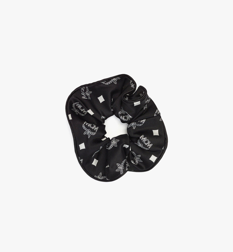 Monogram Print Silk Scrunchie 1