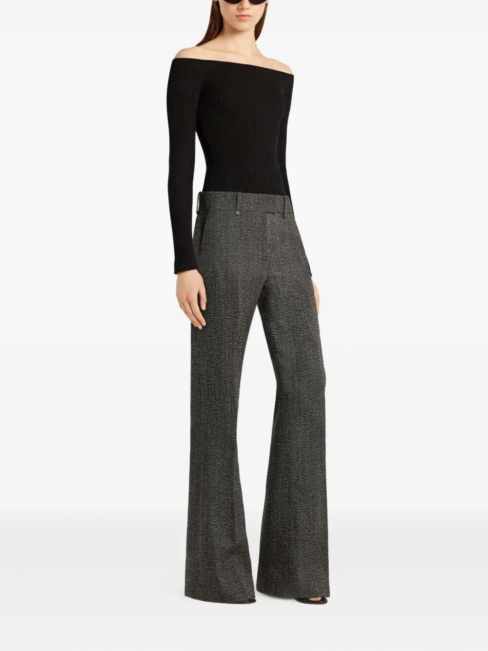 Courreges Women "Off Shoulder" Rib Knit Top - 2