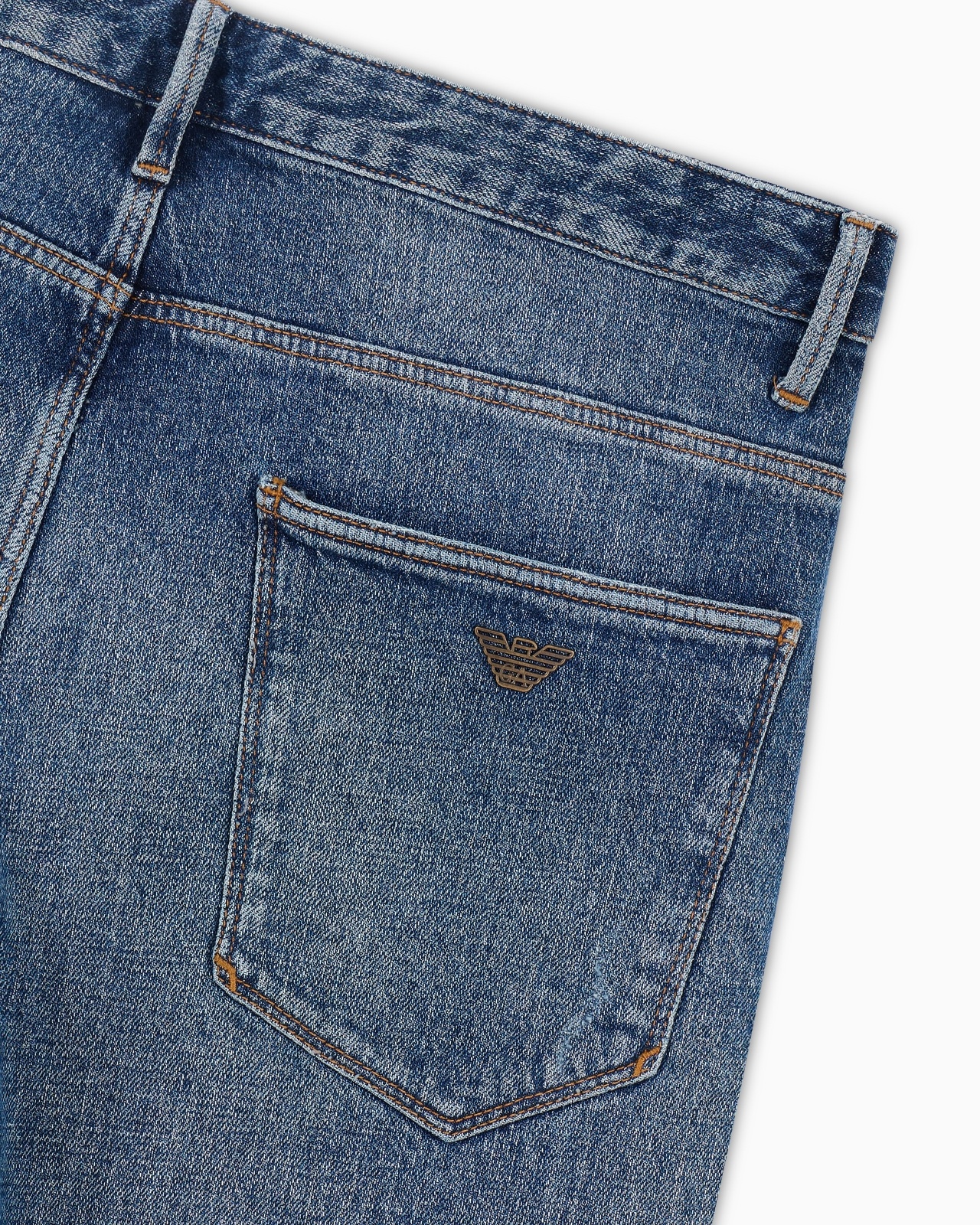 J06 SLIM-FIT, WASHED STRETCH-DENIM JEANS WITH RIPS AND VEINING - 6
