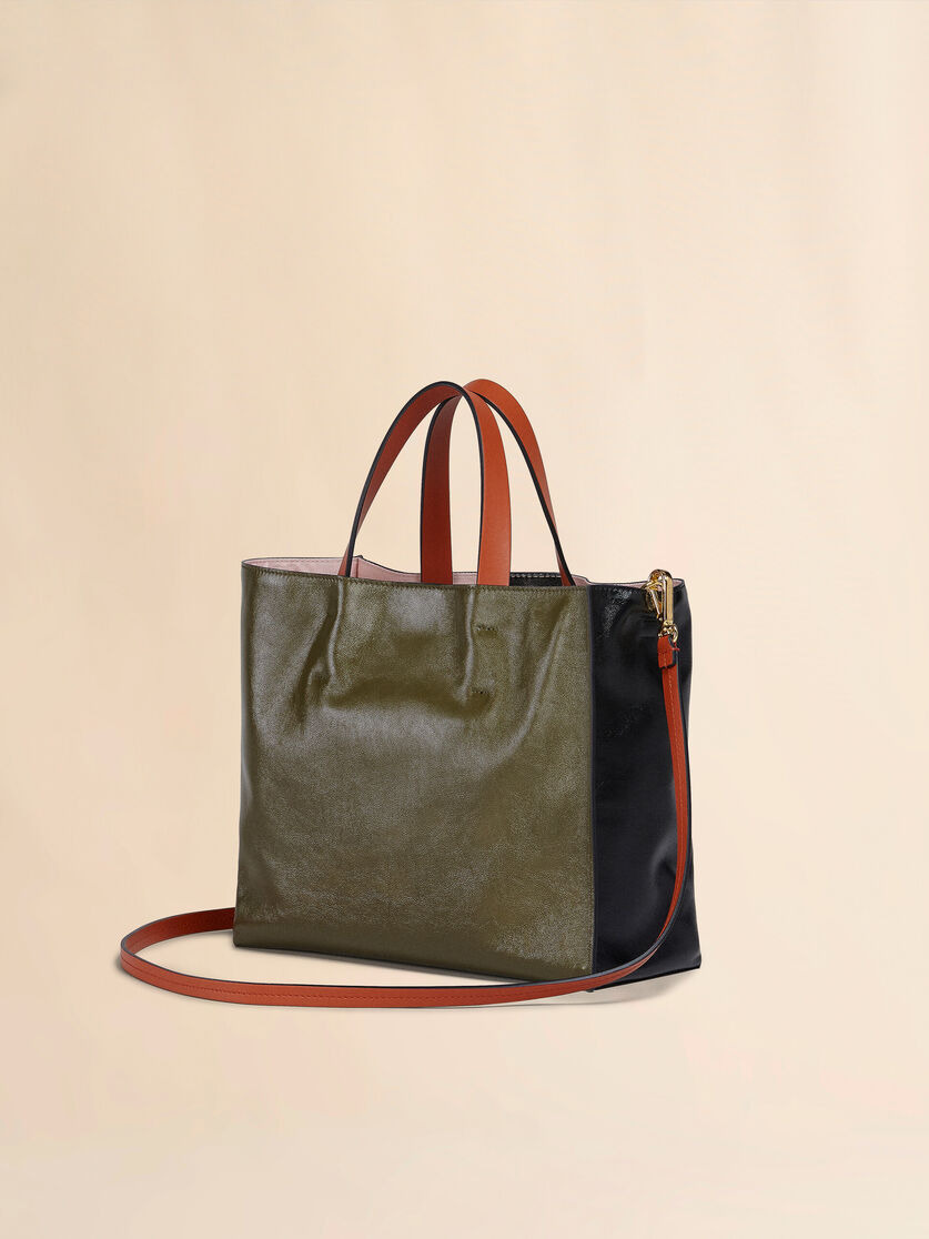 MUSEO SOFT SMALL BAG IN BLACK AND GREEN LEATHER - 2