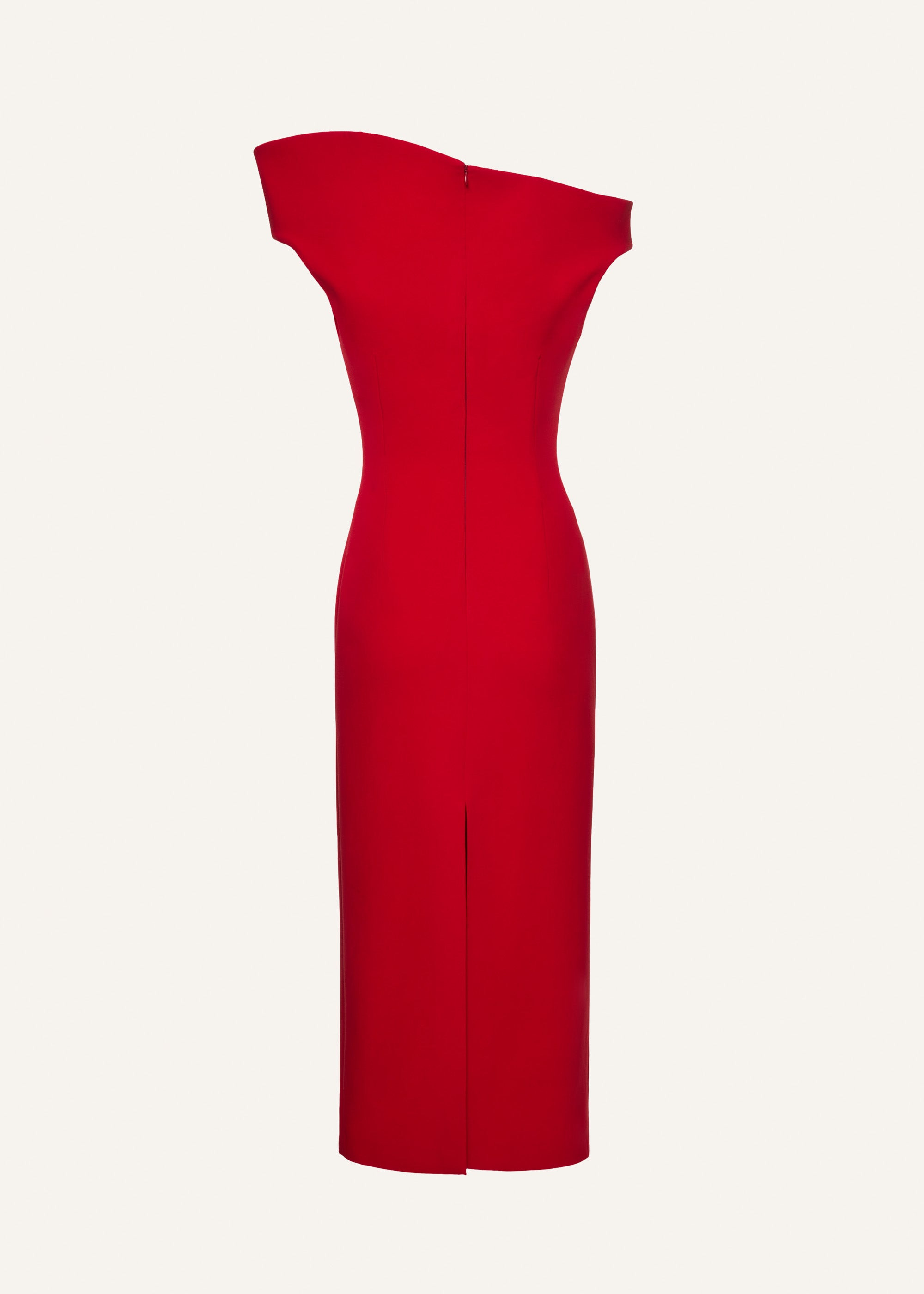 Off-shoulder midi dress in red - 2