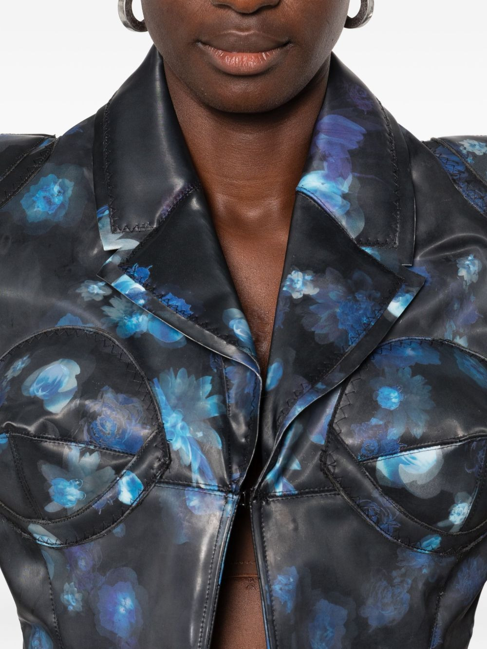 holographic floral-print jacket - 5