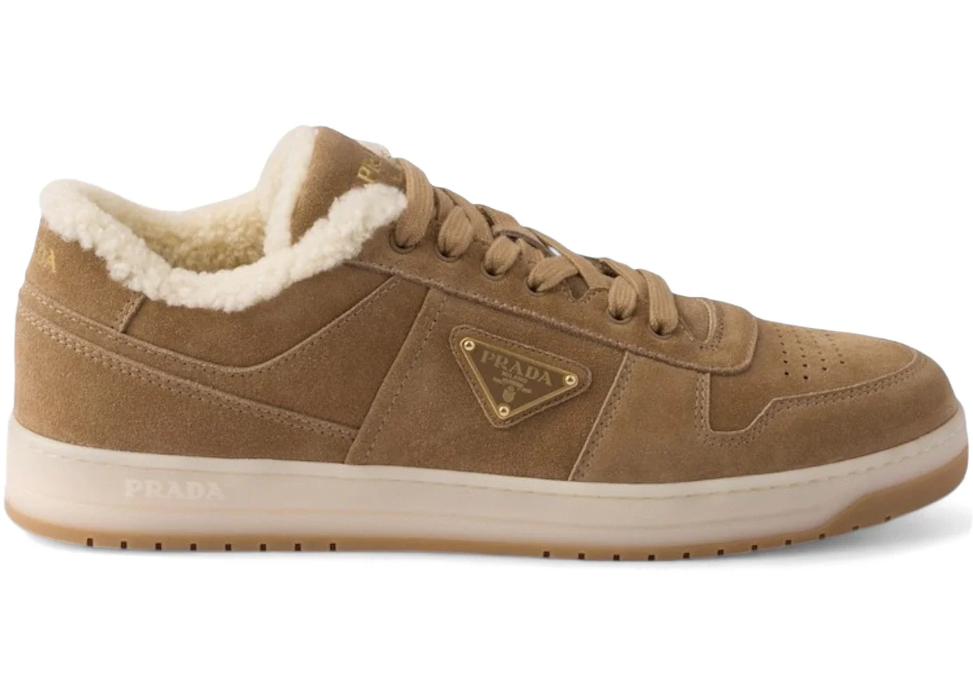 Prada Downtown Low Top Sneakers Mink Suede - 1