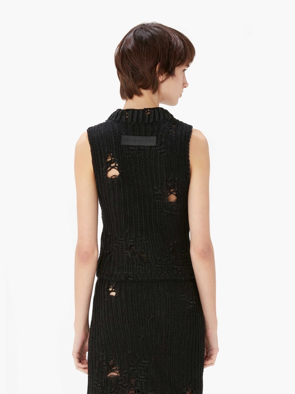 DISTRESSED CROPPED SLEEVELESS VEST - 3