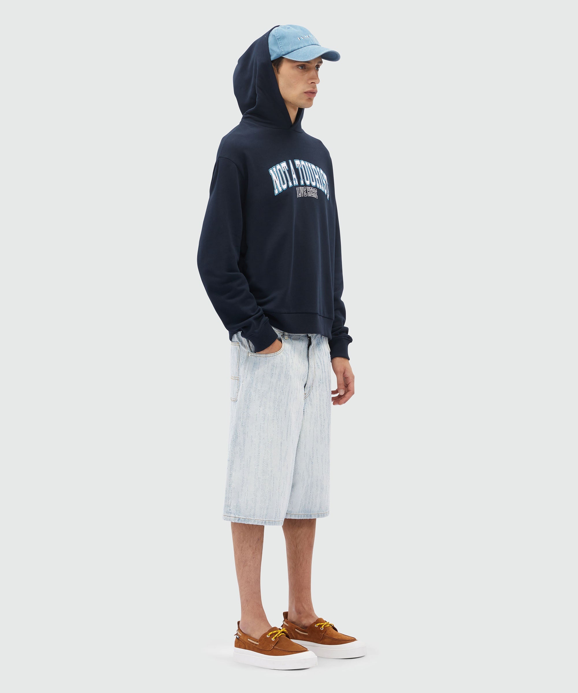 Blue jersey sweatshirt with MSGM quotes - 4
