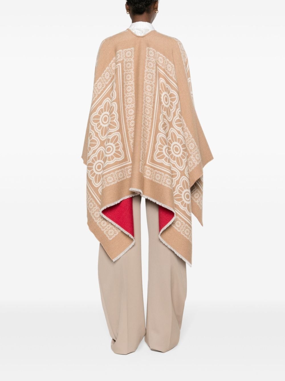 Tiles-print reversible poncho - 4