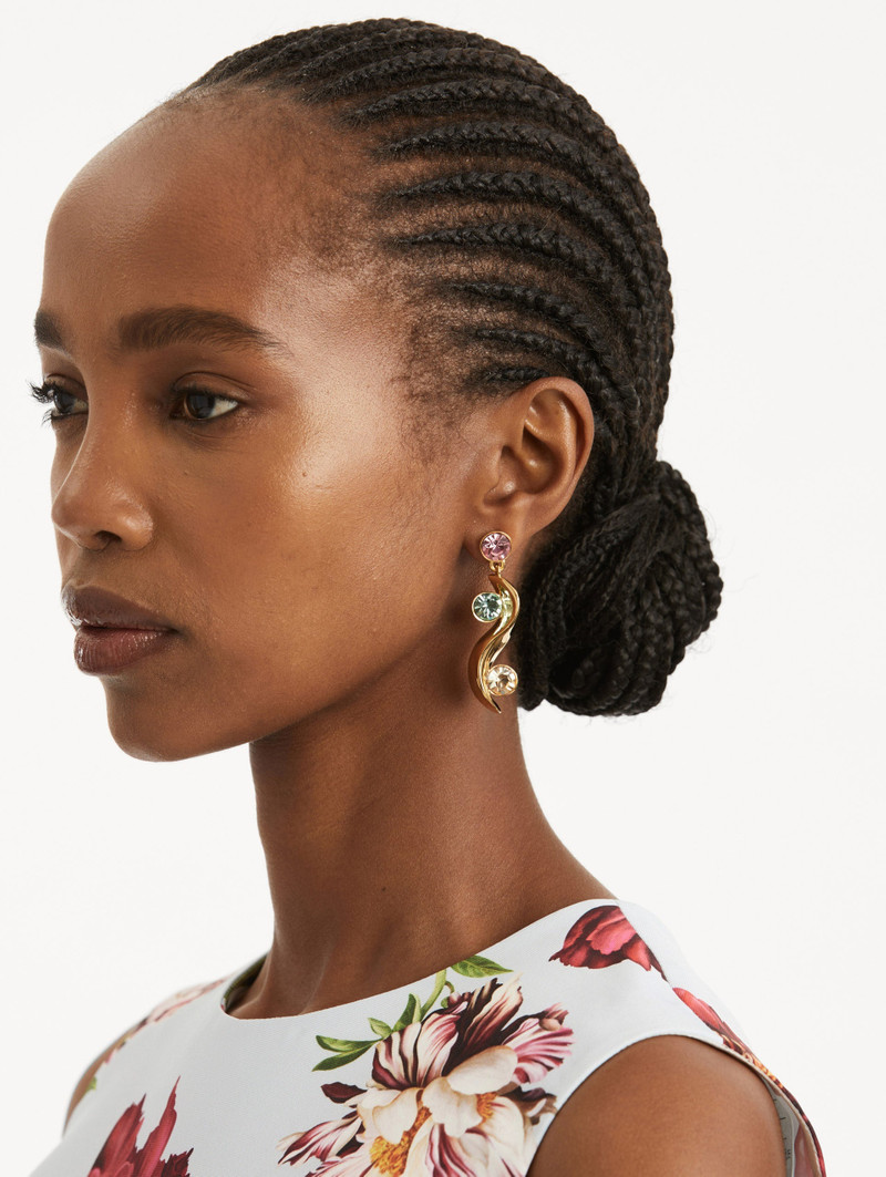 Oscar de la Renta CRYSTAL WAVE DROP EARRINGS outlook