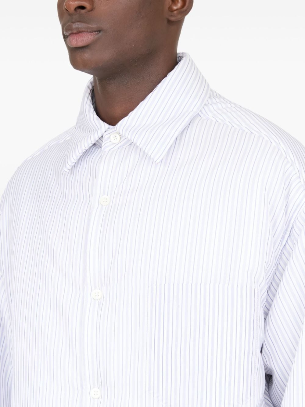stripe-print poplin shirt - 7