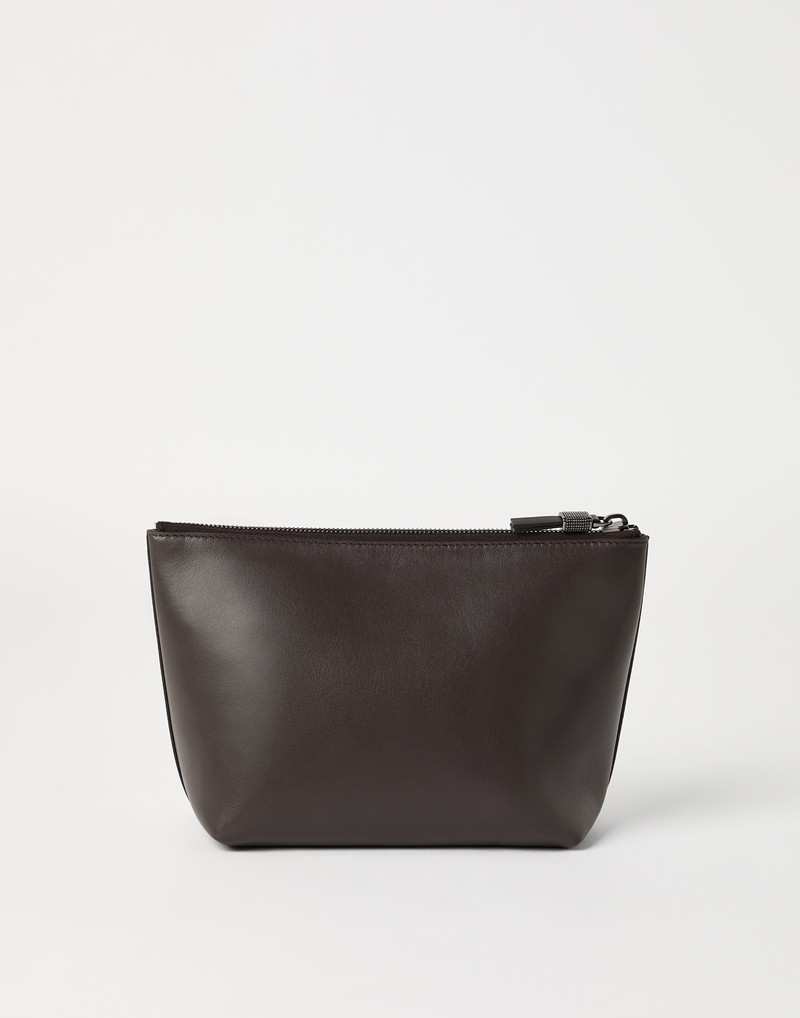 Brunello Cucinelli Grained calfskin pouch with monili outlook