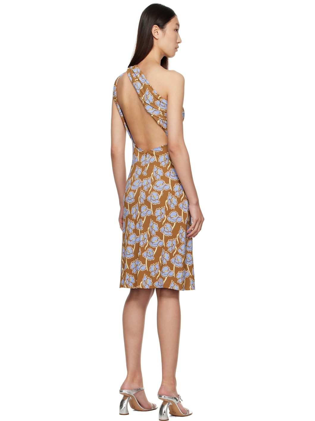 Multicolor Poppies One-Shoulder Midi Dress - 3