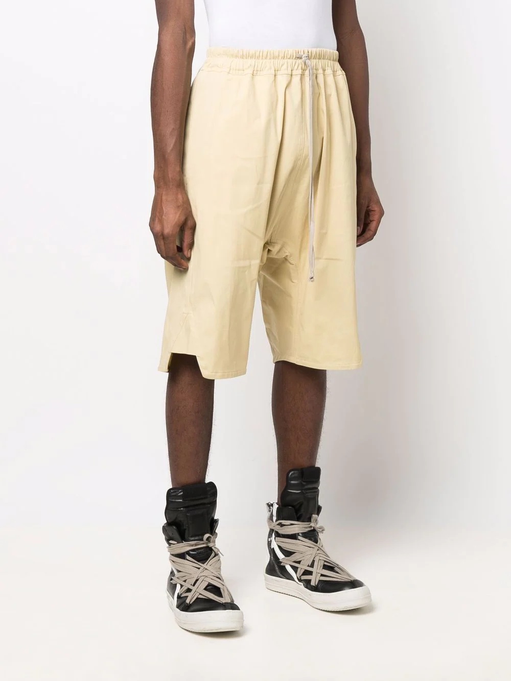 drawstring-waist drop-crotch shorts - 3