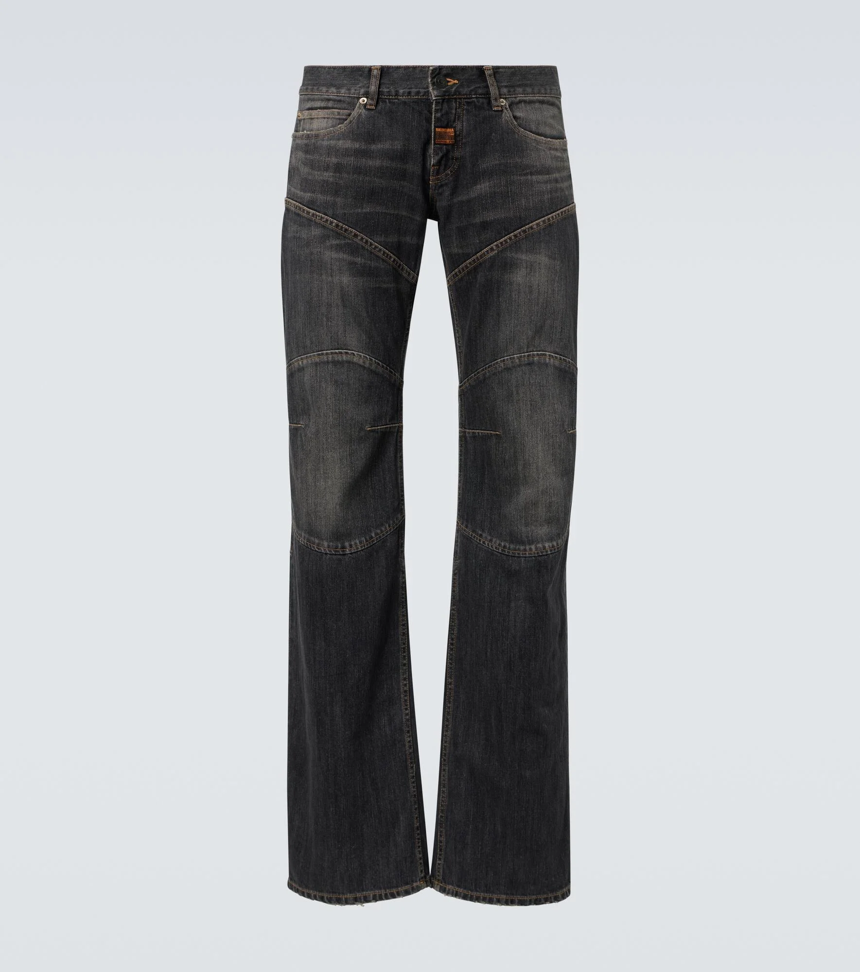 Distressed low-rise wide-leg jeans - 1