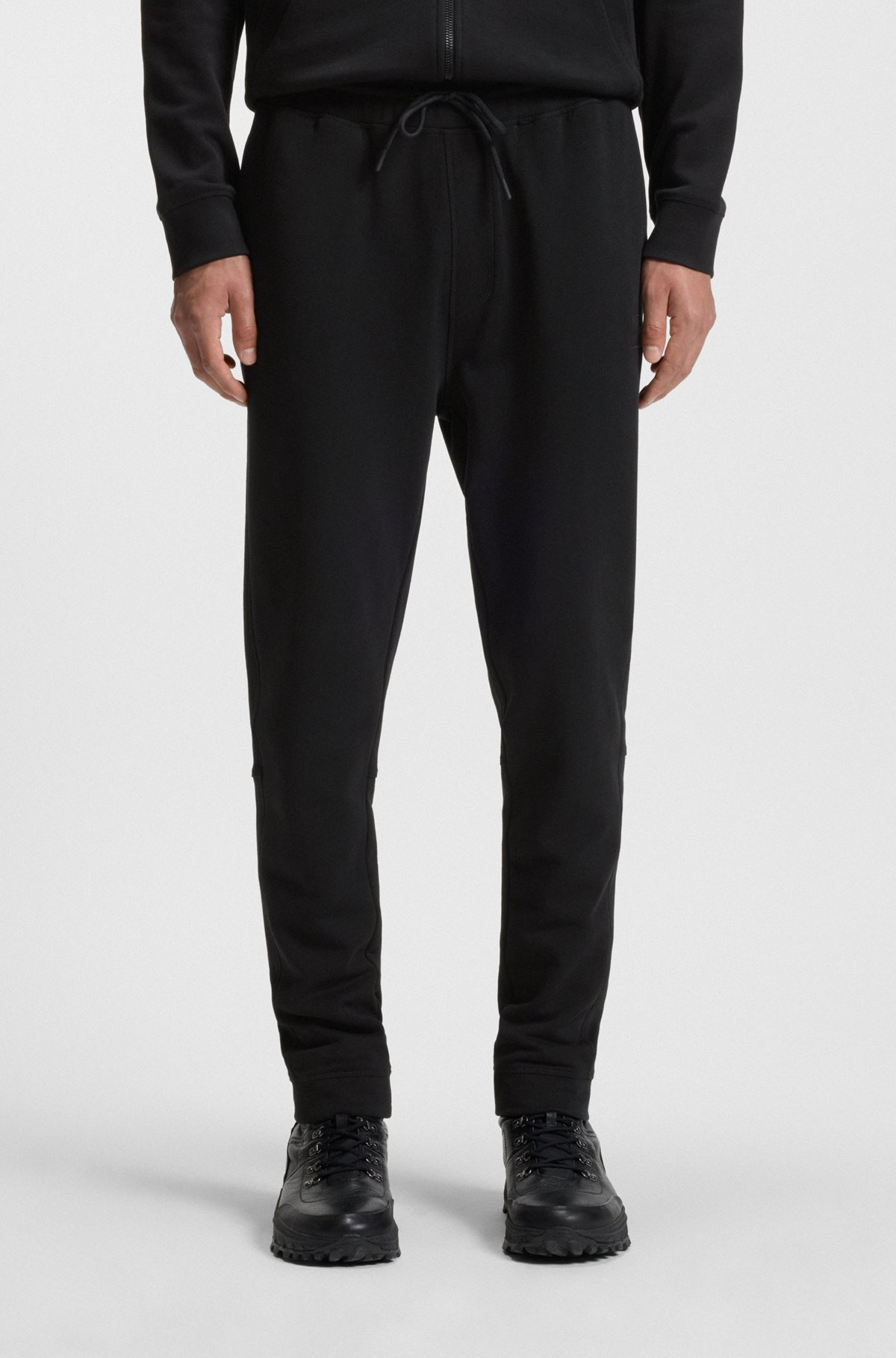 COTTON-TERRY TRACKSUIT BOTTOMS WITH LOGO PATCH - 2
