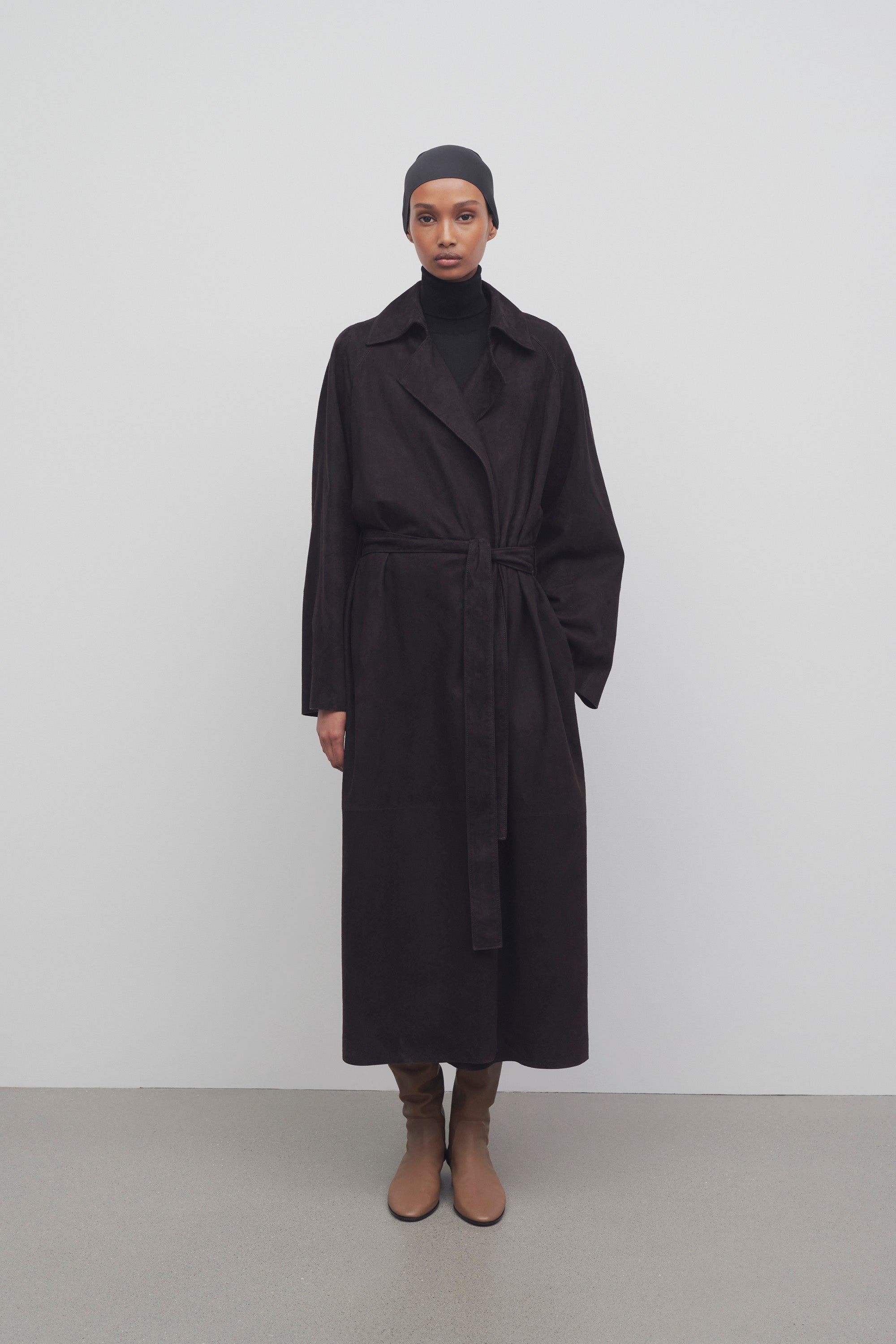 Poseidone Coat in Suede - 3