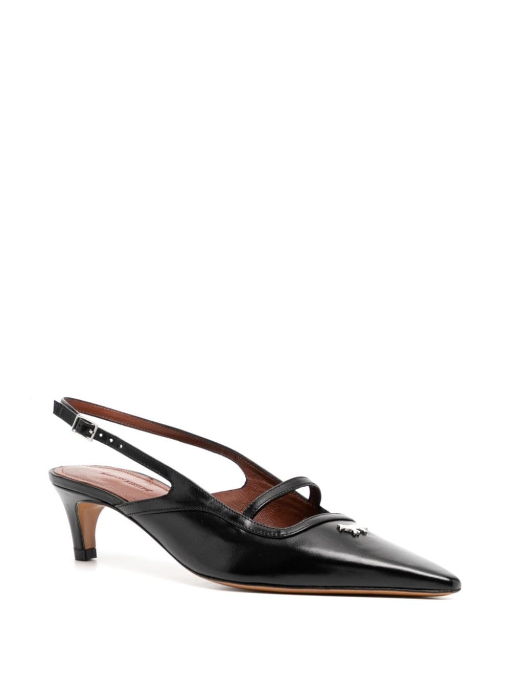leather pointy sling back - 2