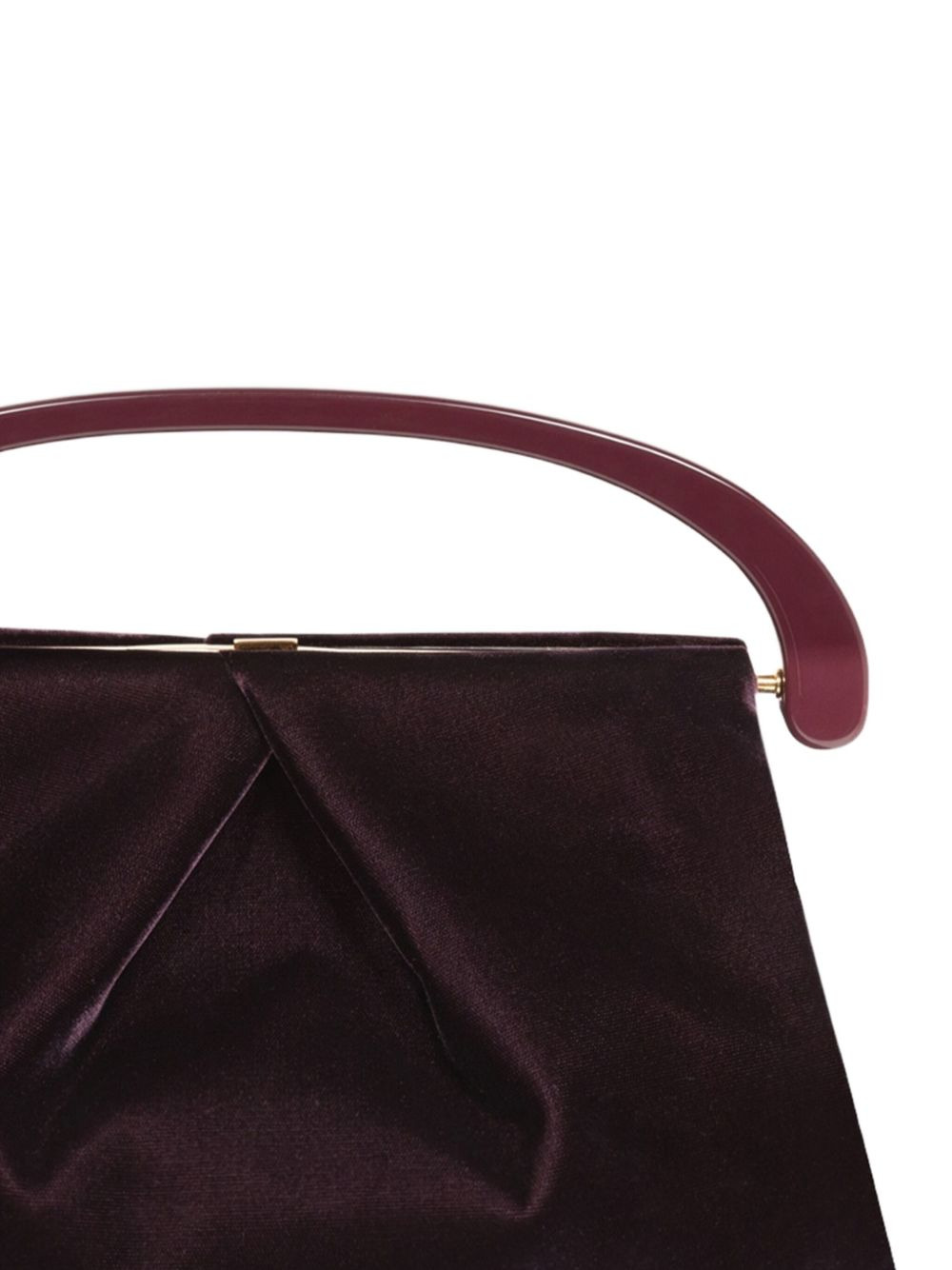 pleated velvet top-handle bag - 5