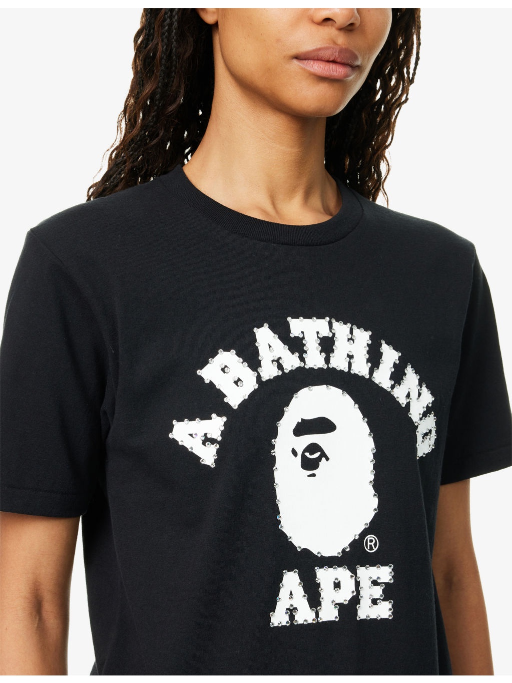 Crystal-Embellished Logo-Print Cotton-Jersey T-Shirt - 5
