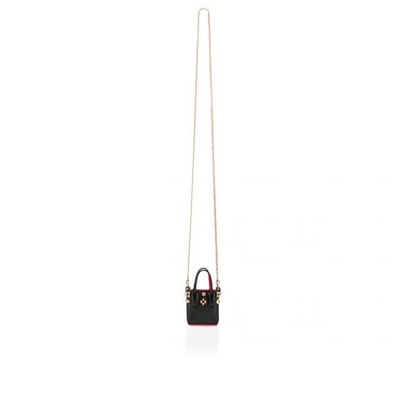 Christian Louboutin Cabata N/S Keyring Case For Airpods BLACK/GOLD outlook