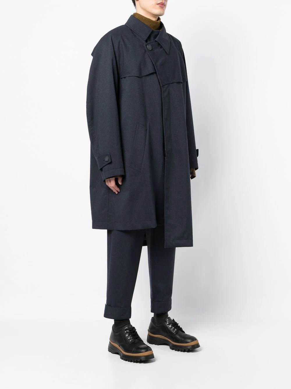 asymmetric shirt coat - 3