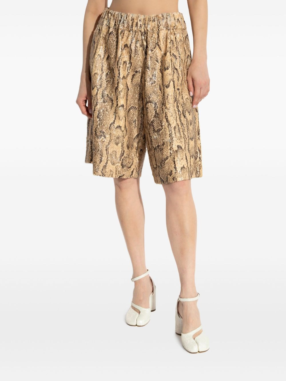 Printed sequined bermuda shorts - 5