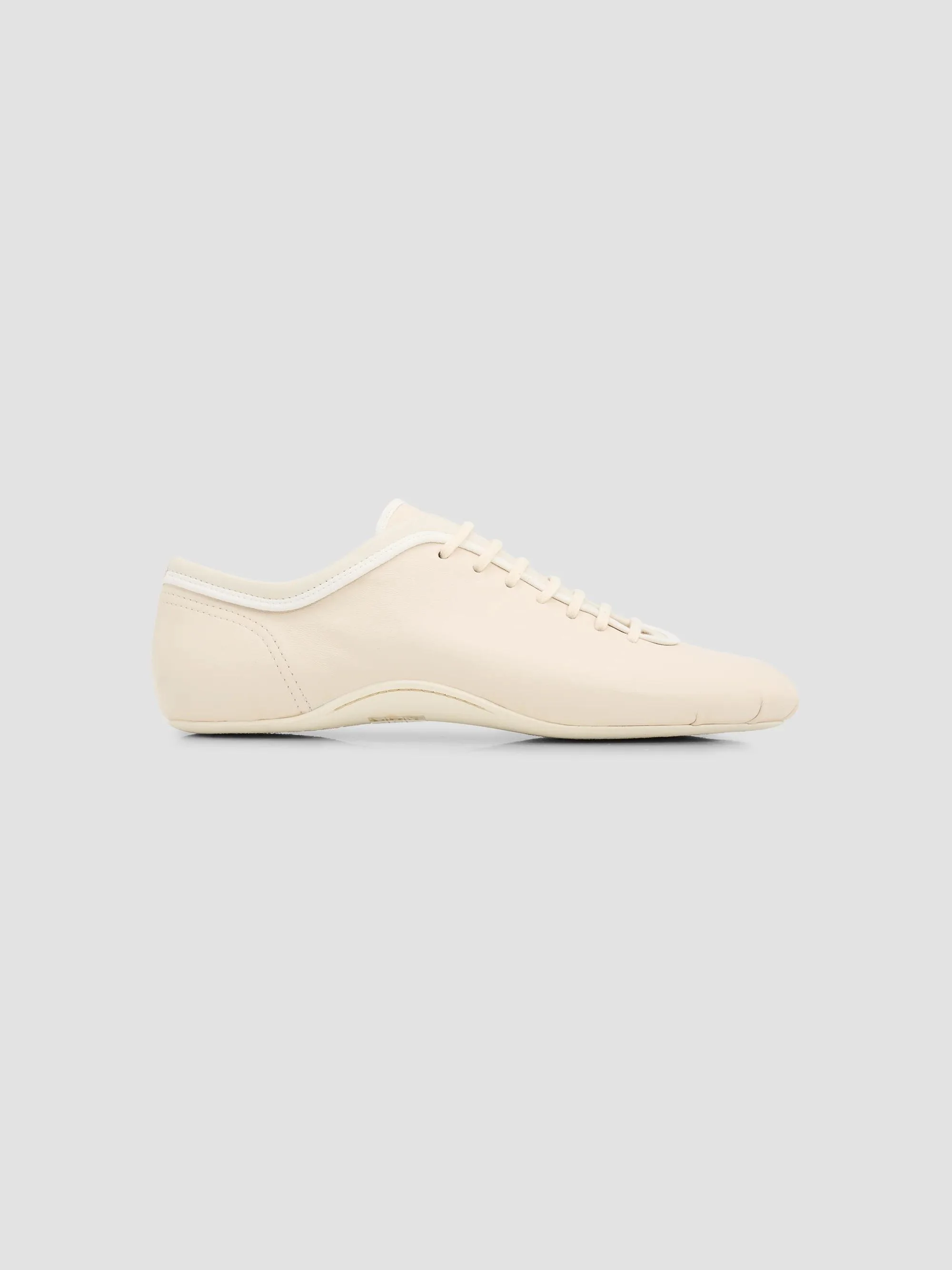 Women's Leather Ballerina Sneakers - Pearl - 1