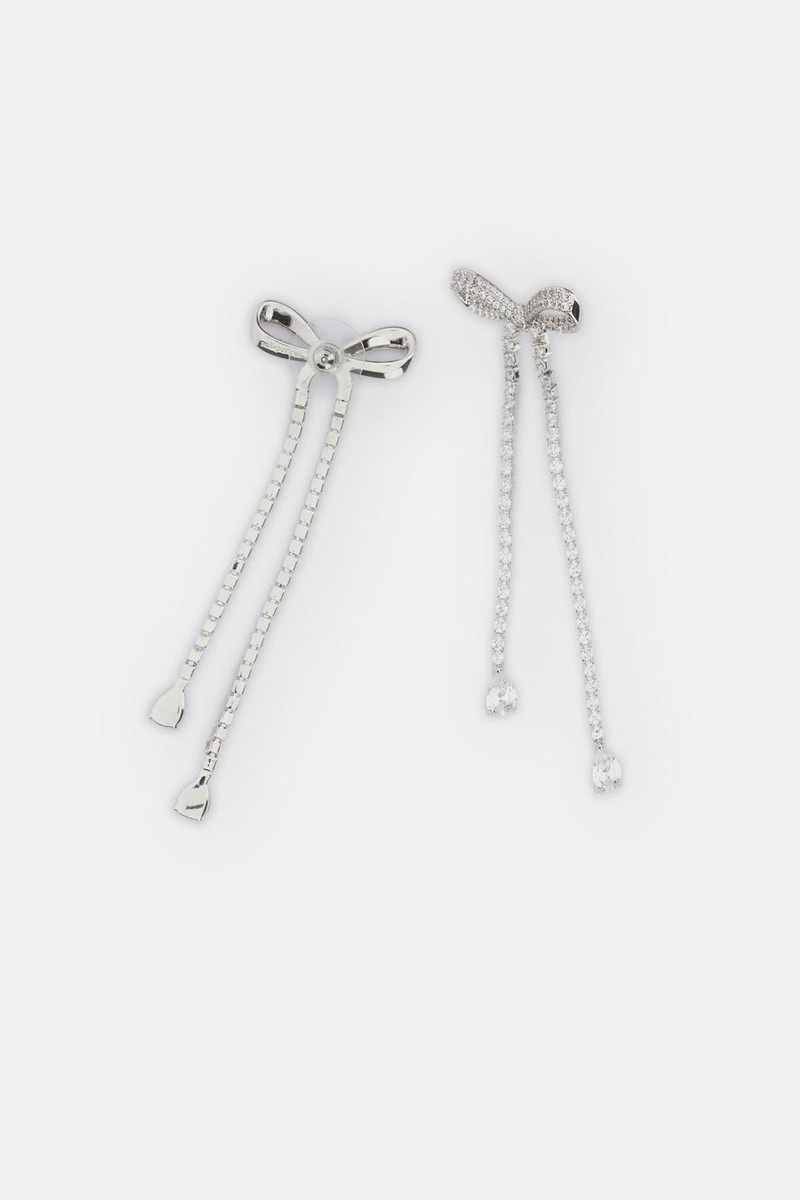 self-portrait Bow-Shaped Dangling Earrings with Crystals outlook