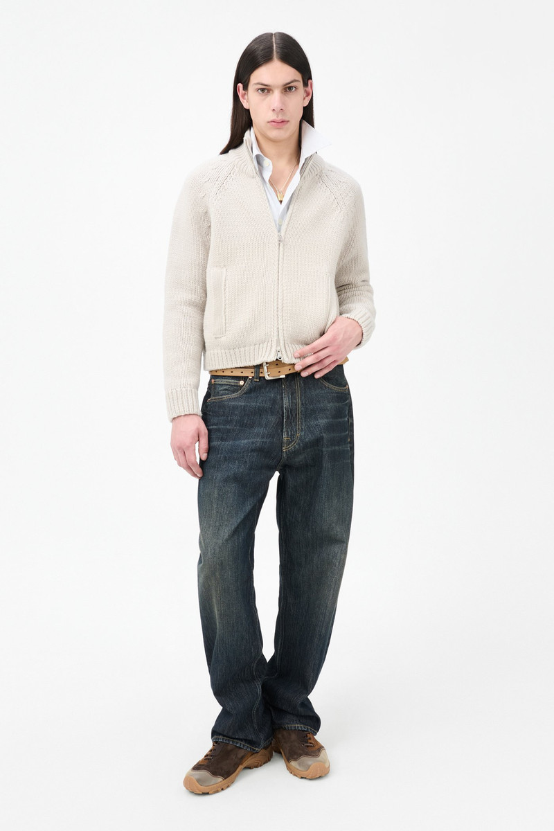 Our Legacy Ultra Zip Cardigan Bone Low Twist Merino outlook