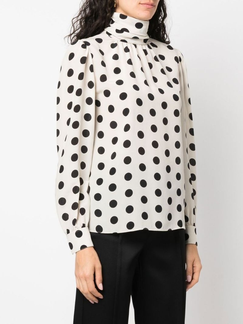 all-over polka-dot print blouse - 3