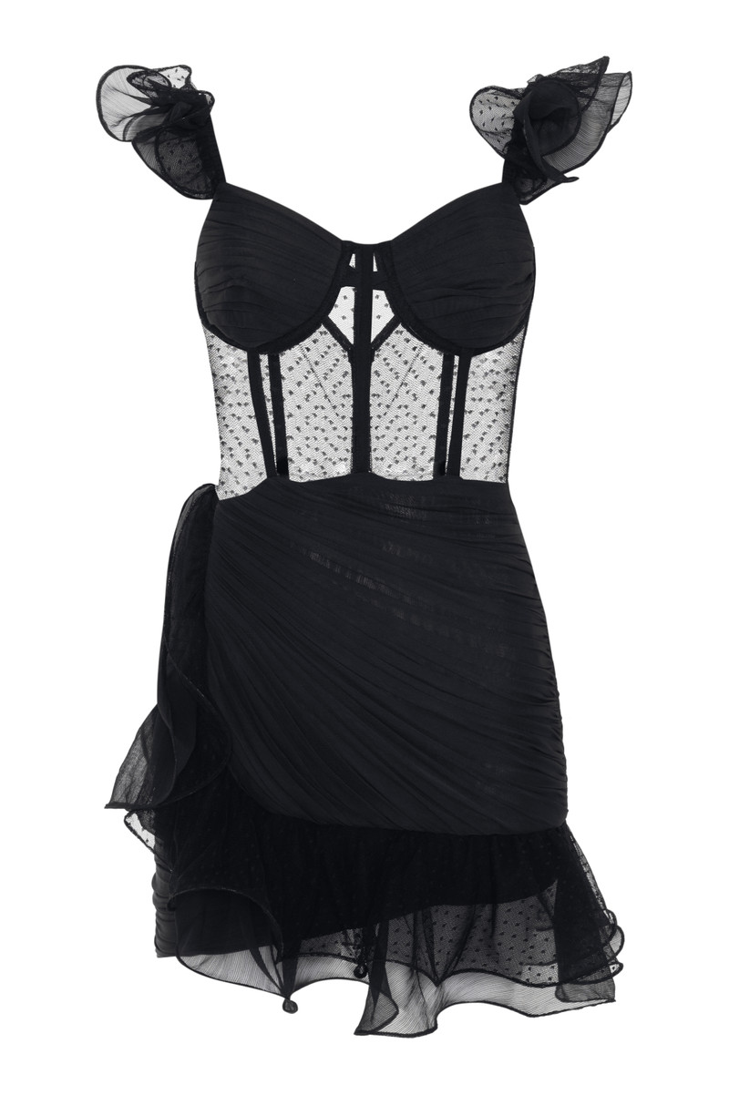LAILA LACE FLUTTER MINI DRESS 3