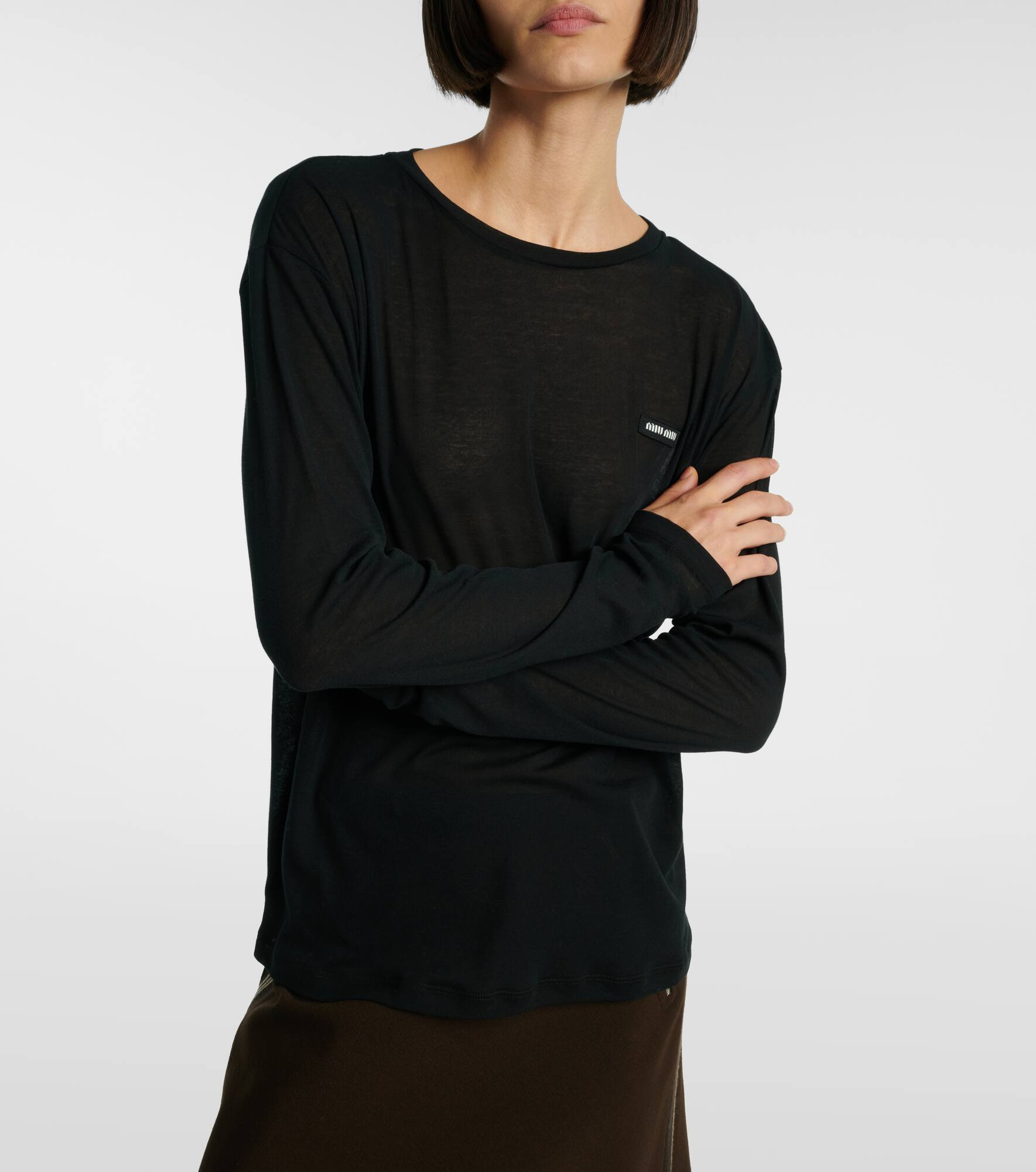 Embroidered cotton jersey T-shirt - 5