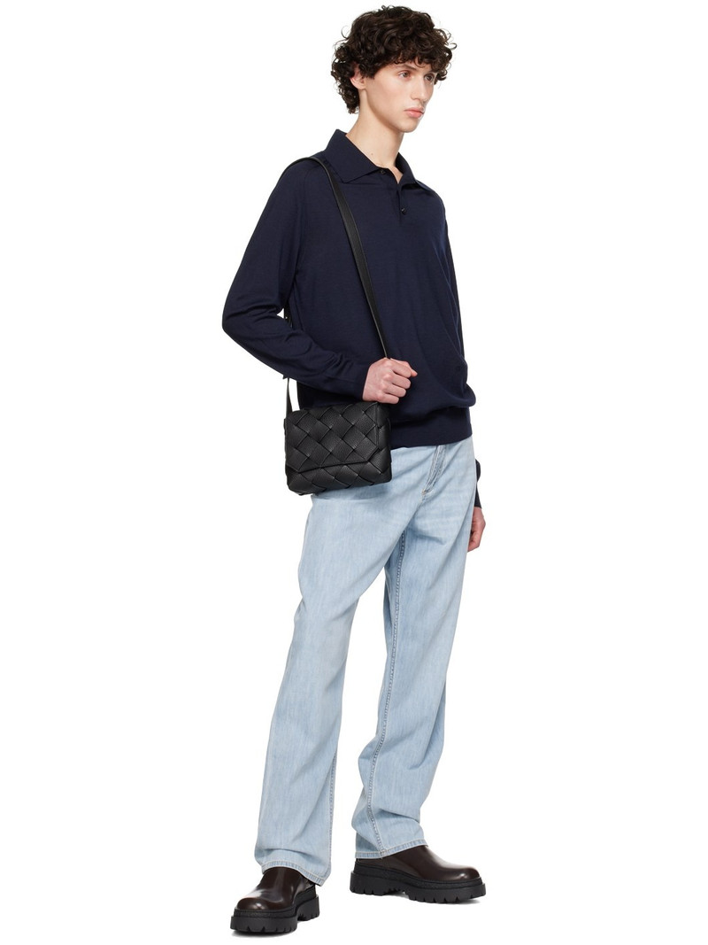 Bottega Veneta Navy Inverted Seam Polo outlook
