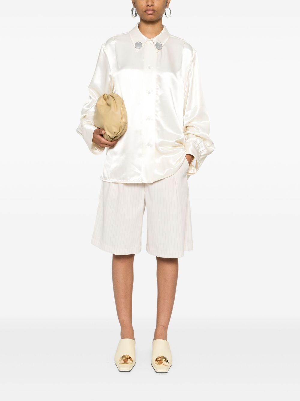 logo-appliqué drop-shoulder shirt - 2