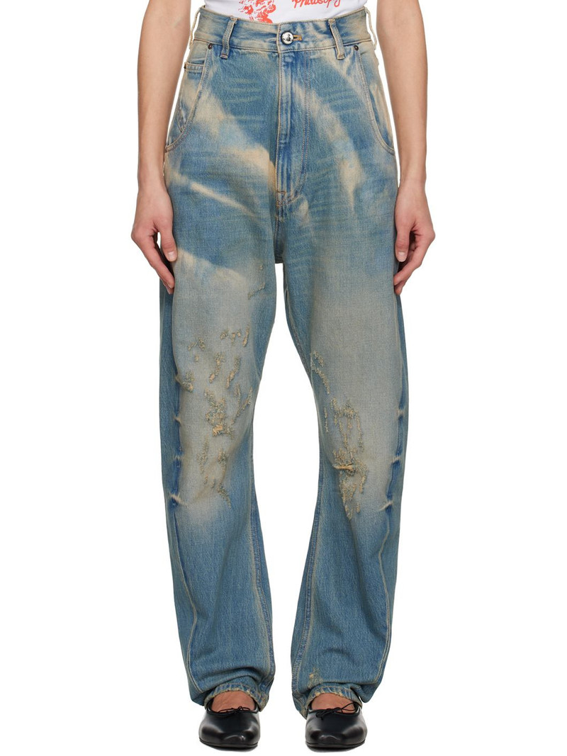 Blue Buckle Back Jeans 1