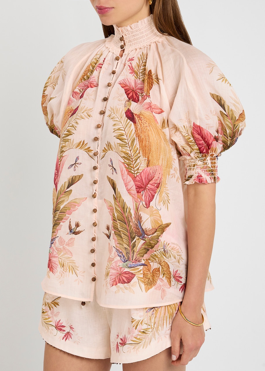 Zimmermann Ascension Billow Floral-printed Ramie Blouse - 2