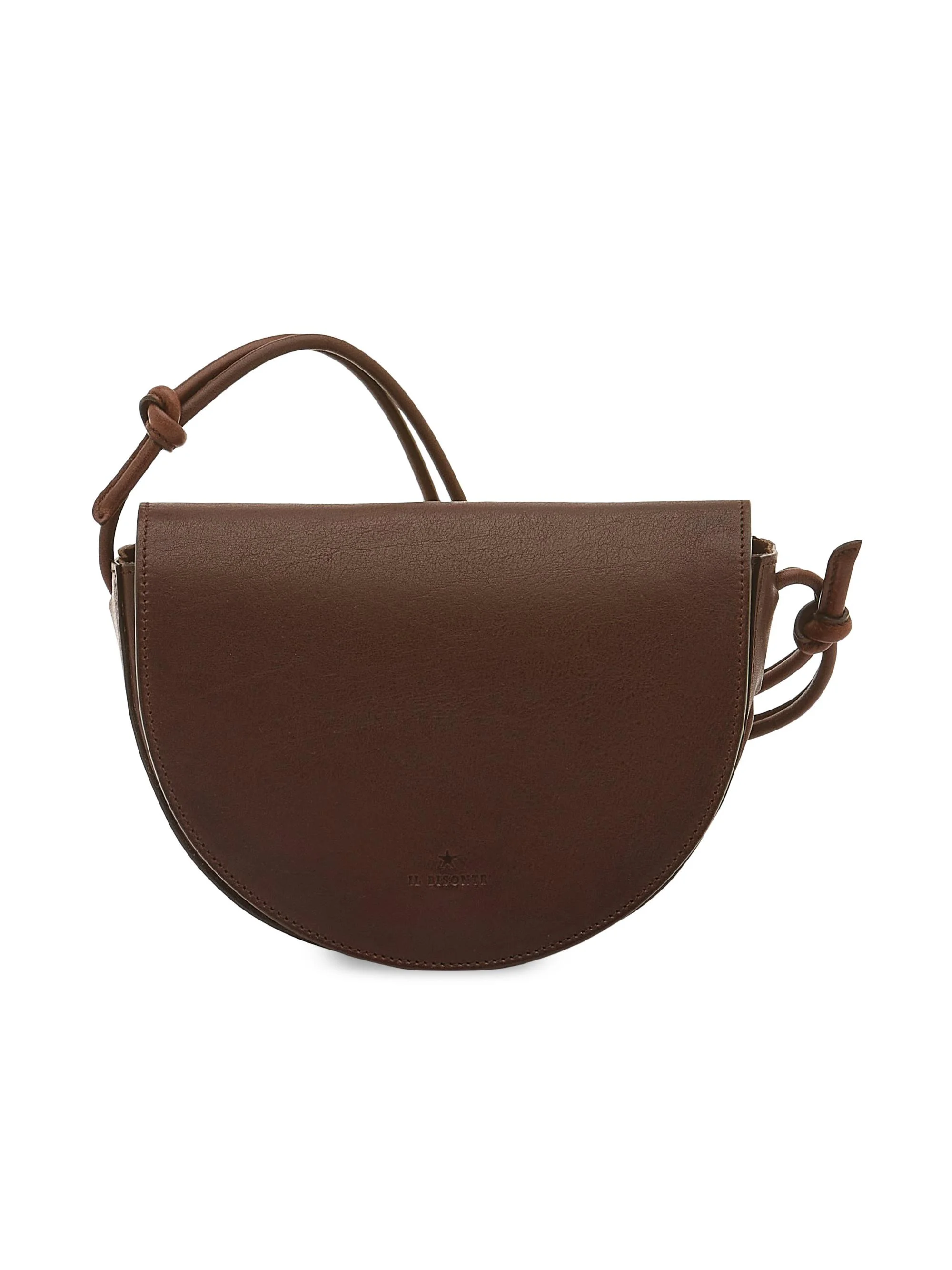 Women's Snodo Leather Crossbody Saddle Bag - Caffe - 1