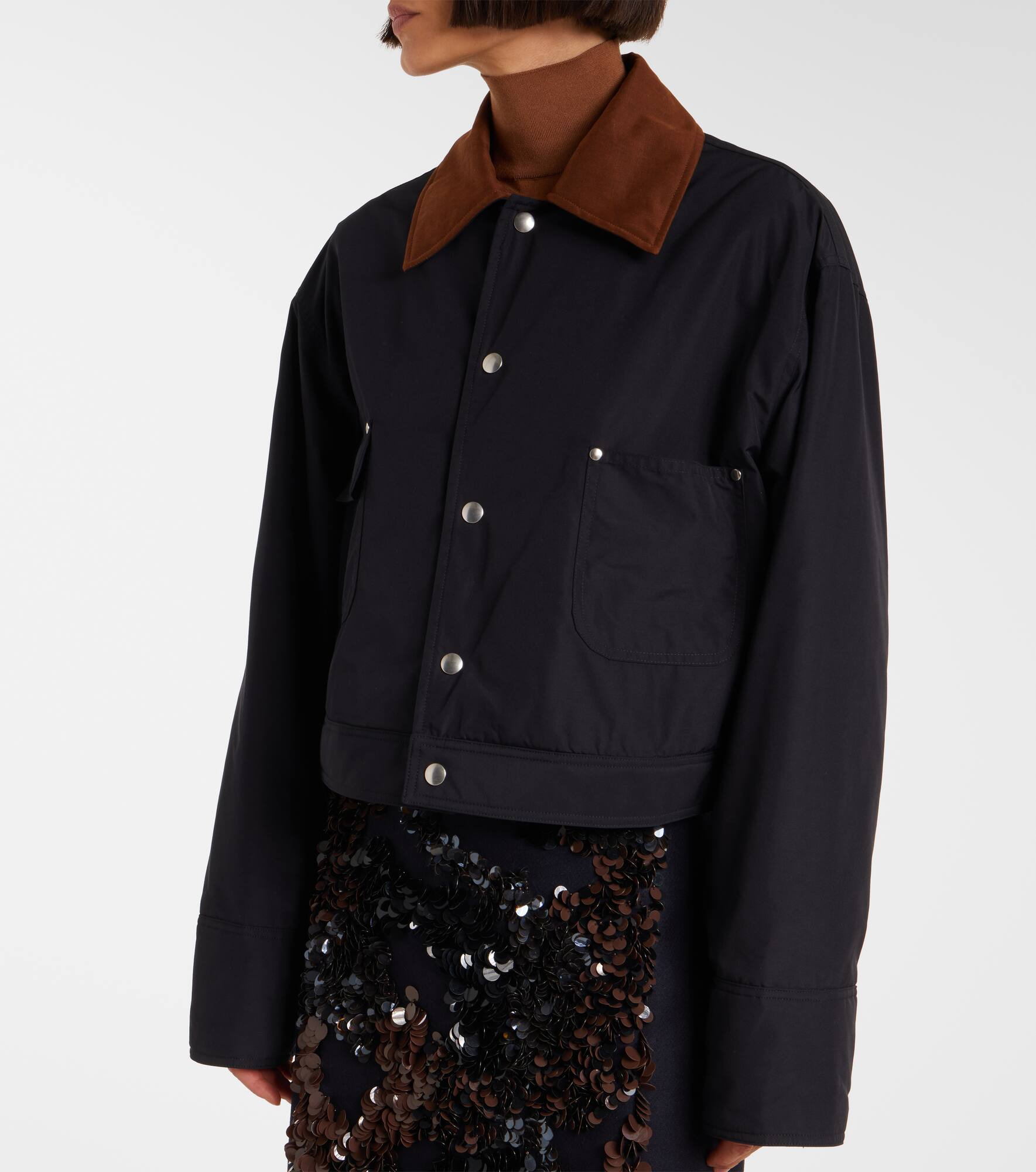 Cropped twill jacket - 6