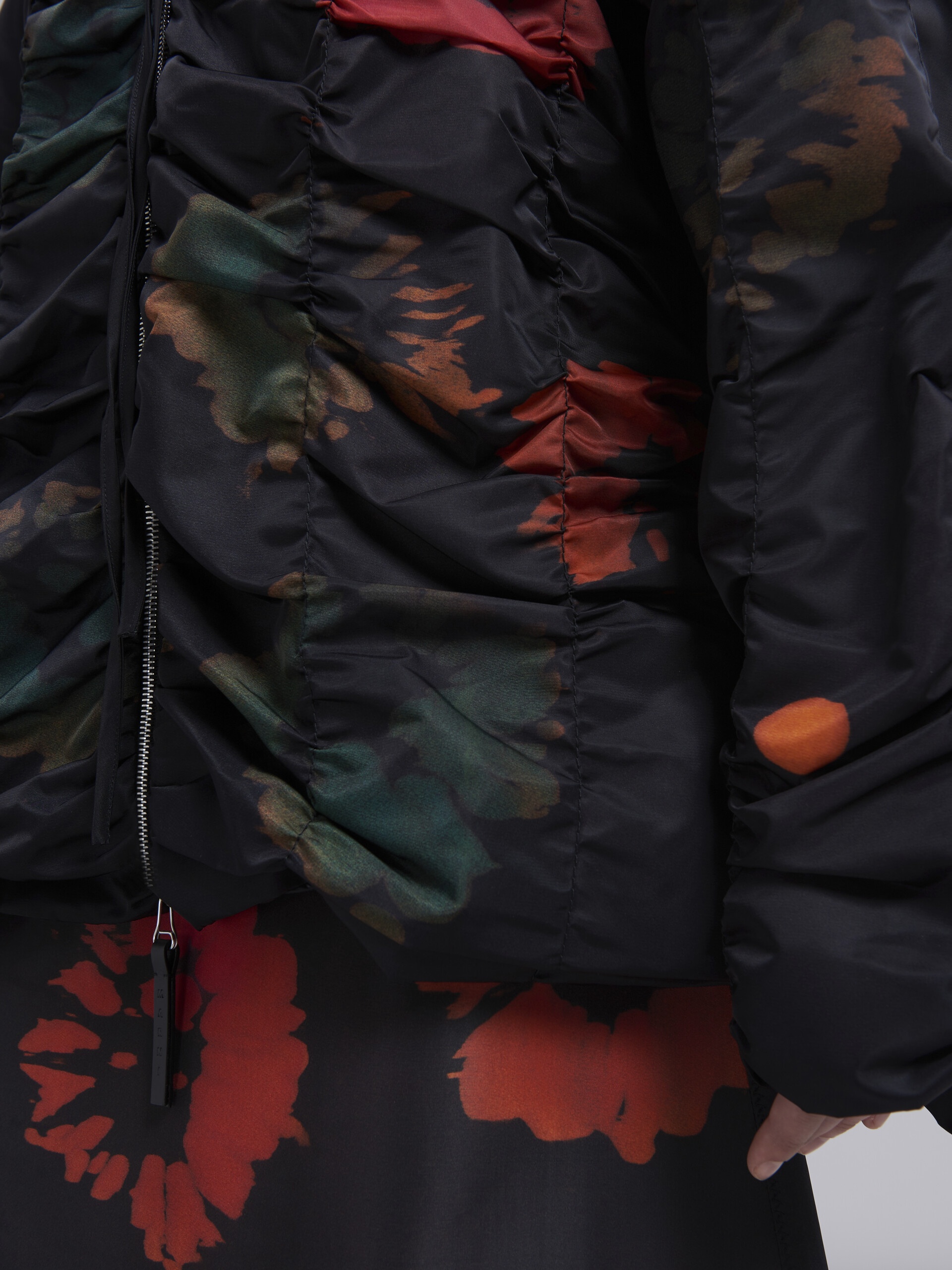 SUNFLOWER PRINT NYLON TWILL PARKA - 5