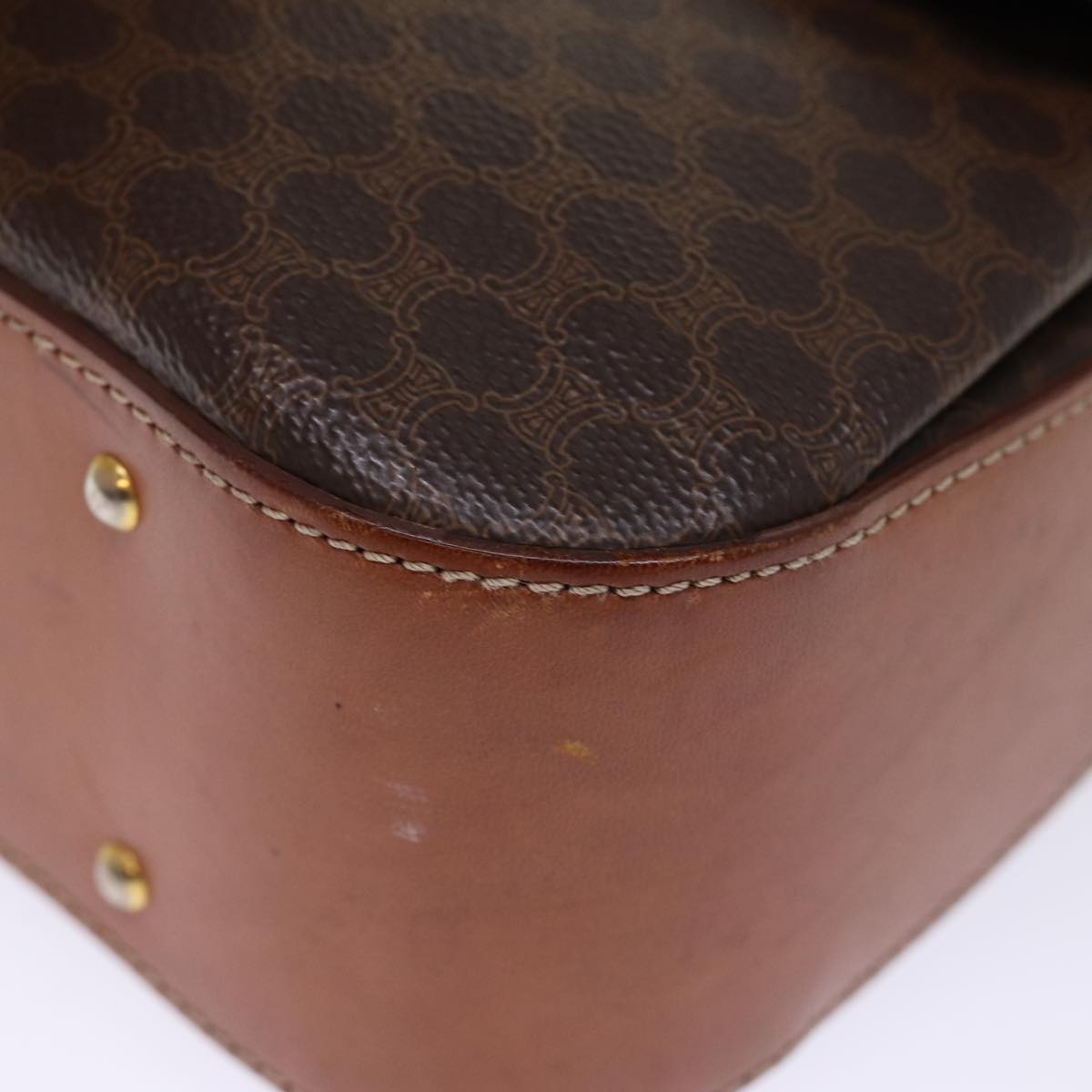 CELINE Macadam Canvas Hand Bag Pvc Brown - 11