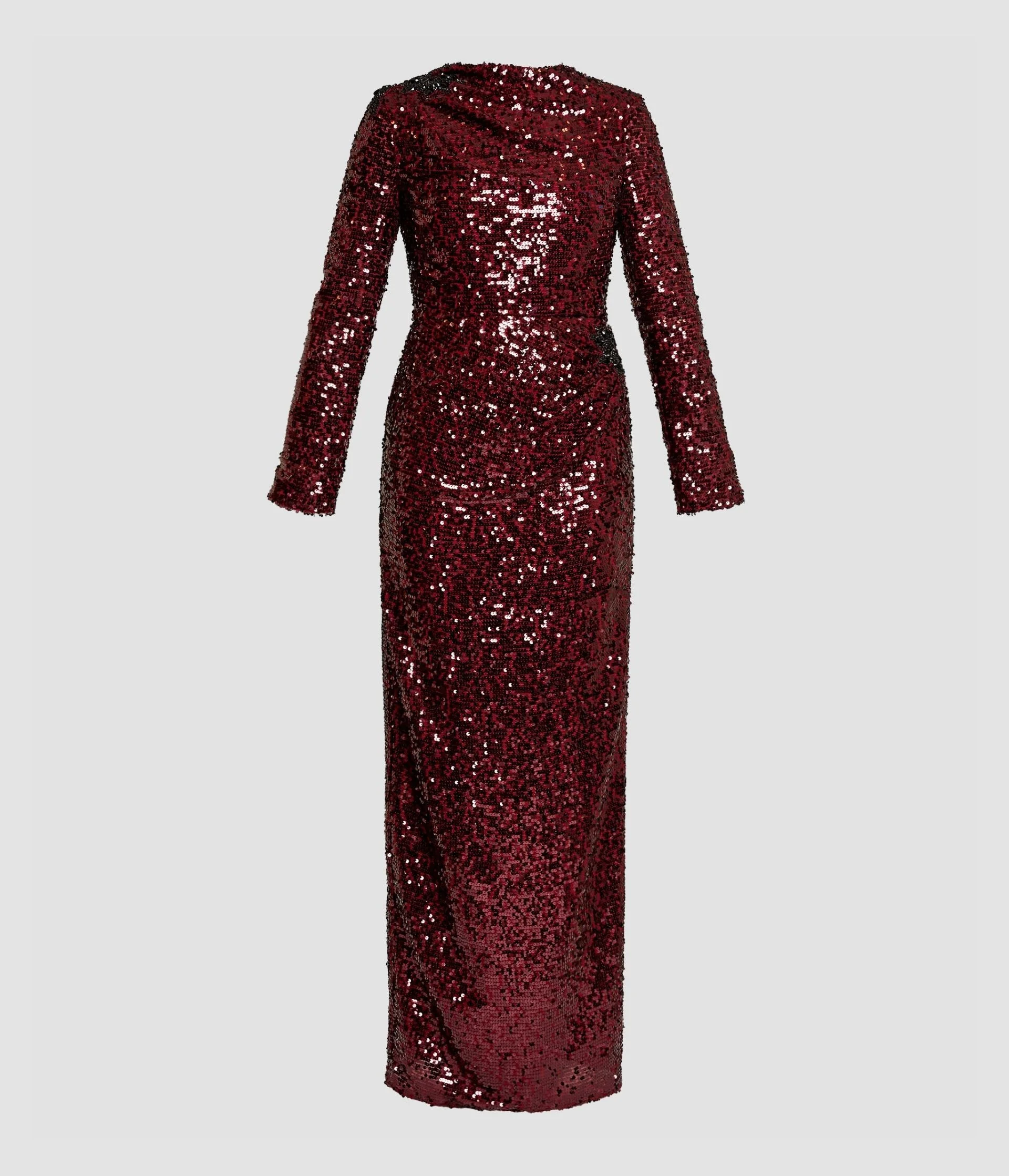 EMBELLISHED SEQUIN LONG SLEEVE GOWN - 1