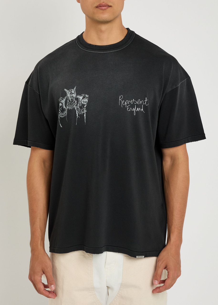 Represent Hand Drawn Thoroughbred Dogs Cotton T-shirt - 2
