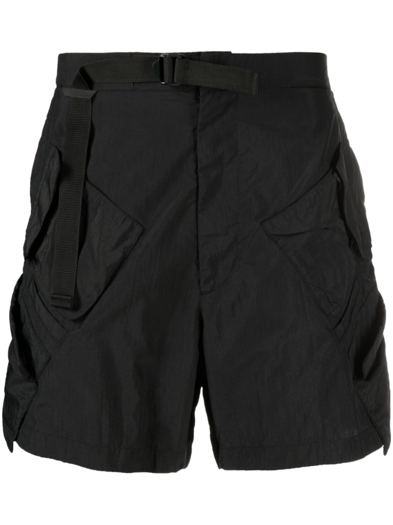 strap-detailing high-waisted shorts - 1