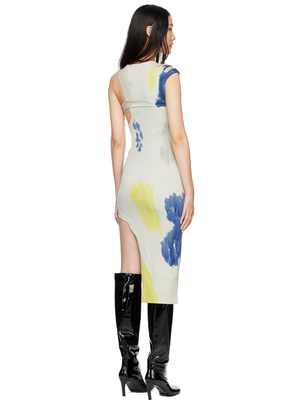 Taupe Cutout Midi Dress - 3