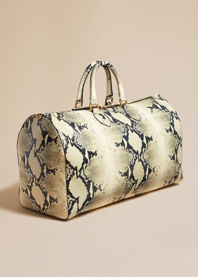 KHAITE The Pierre Weekender Bag in Natural Python-Embossed Leather outlook