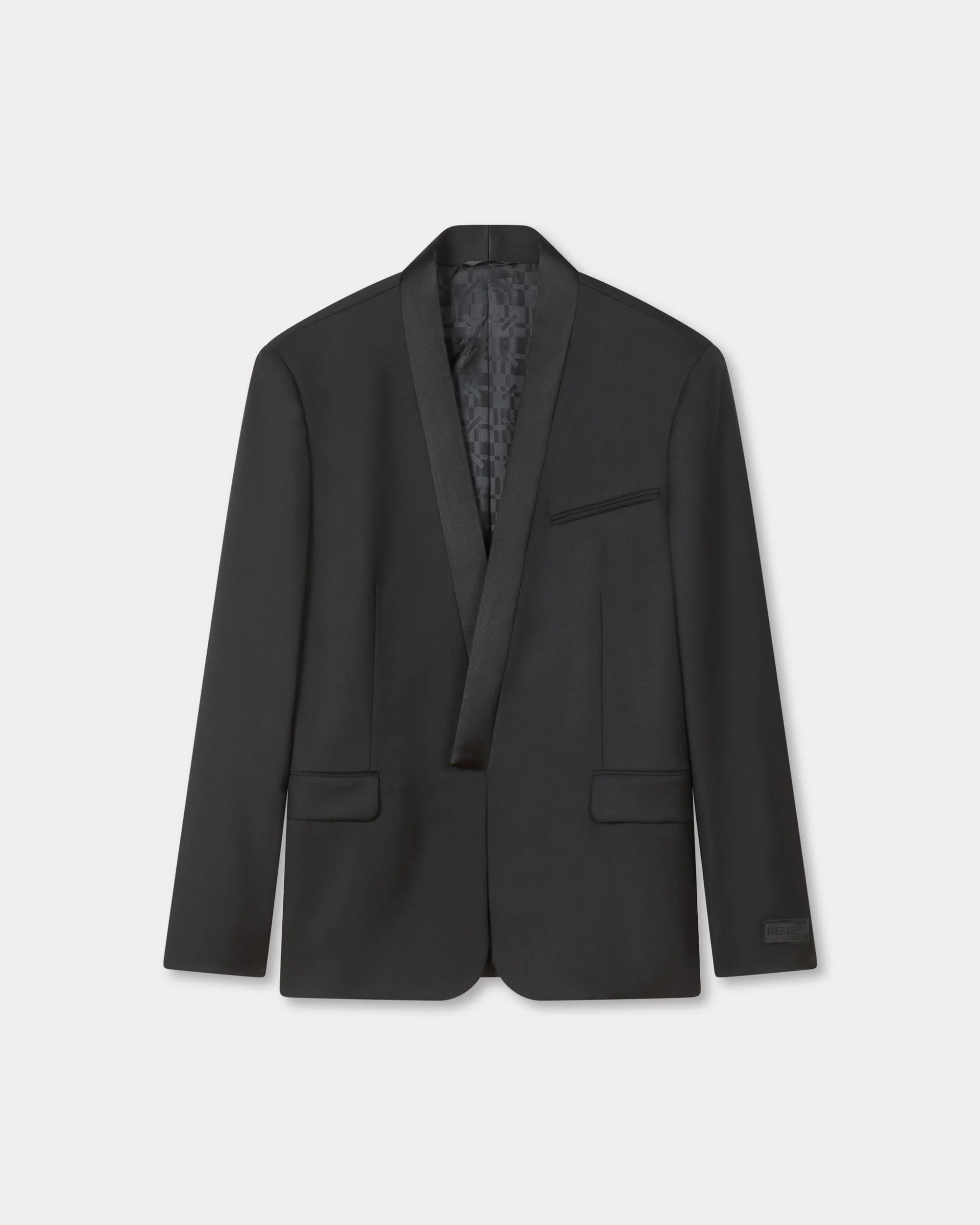 Single breasted kimono blazer in virgin wool - 1