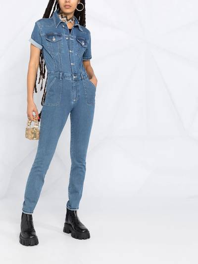 PHILIPP PLEIN button-down denim jumpsuit outlook